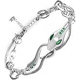 OULIGET Punk Snake Bracelets,Adjustable Vintage Silver Serpent Wrap Cuff Bangle Open Bangle Bracelet for Women Man Elegant Gift
