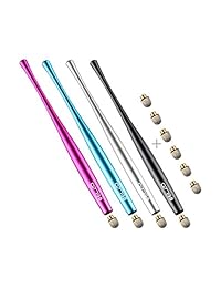 Elzo - Lápiz capacitivo de metal para pantallas táctiles, tabletas, Samsung Galaxy Note, iPhone, iPad, HTC, LG, BlackBerry, Sony y más Paquete de 4