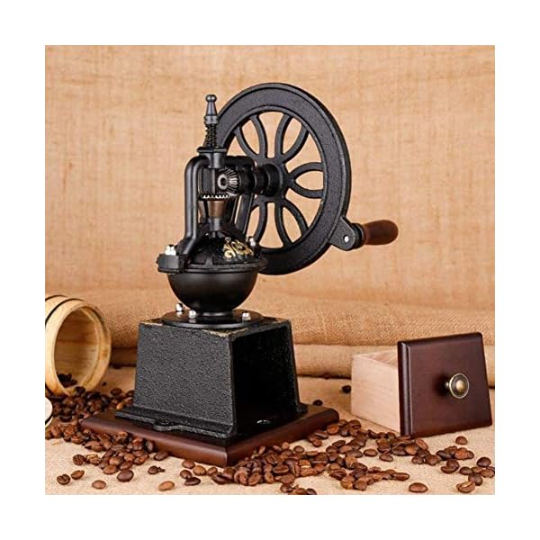 1yess Manuelle Retro Kaffeemühle Retro Hand Grinder Coffee Bean Grinder Maschine Manuell (schwarz, Größe, eine Größe… – Bild 6