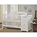 Dream On Me Niko 5-in-1 Convertible Crib with Changer in White, Greenguard Gold Certified