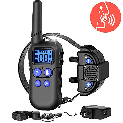 F-color Dog Training Collar, 2020 Upgraded Waterproof Dog Collar with Remote 2600 Feet, with 4 Modes Walkie-Talkie Light Beep Vibration, Rechargeable Dog Collar for Large Medium Small Dogs