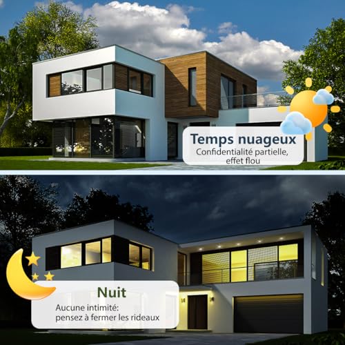 Zindoo Anti-Glare Anti-Heat Window Film 44.5 x 200 cm Good Mirror Effect Anti UV with Installation Kit Privacy Protection Sun Protection for Windows, Home, Office, Balcony, Shop