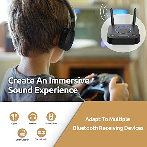 2 Upgraded+Bluetooth+Transmitter+Wireless+Headphone