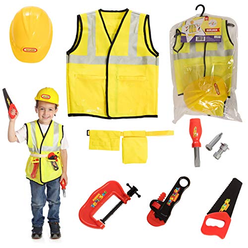Dress 2 Play Builder Pretend Costume, 9 Piece Dress up Set with Accessories - Thumbnail 7