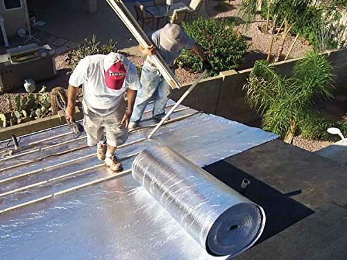 Reflective Thermal Foil Foam Insulation- (4 X 50 Ft Roll) Commercial Grade, Heat Barrier Mat, for Soundproofing, Noise Insulation, Weatherproofing Roofs, Windows, Garages, RV's, More