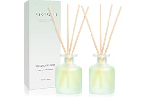 YISOWUH Reed Diffuser - Clean Linen 3.38oz (100ml) 2 Pack Essential Oil Reed Diffuser Set with 16 Sticks, Long Lasting Fragrance for Home, Bathroom, Bedroom, Room, Decor