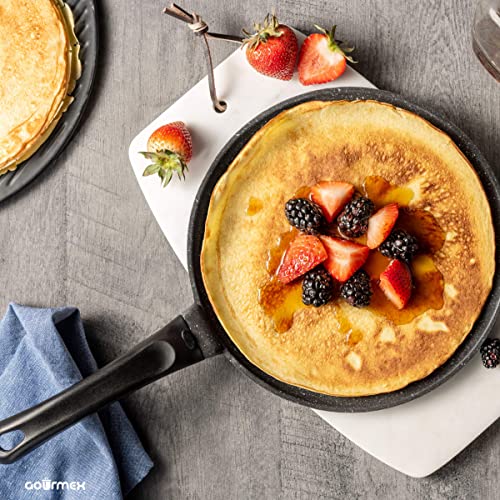 GOURMEX 10" Induction Cast Aluminum Crepe Pan PFOA Free Nonstick Pan