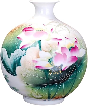 Vases En Ceramique Classique Lotus De Haute Qualite For La Vie Mariage Menage Decoration Maison Chambre A Coucher Bureau Table Blanc 26 X 31 Cm Decoration De La Maison Amazon Fr Cuisine
