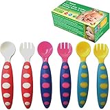 Toddler Training Learning Spoons Forks Travel Case Included 3 Set Utensil Unisex