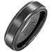 Tungsten Rings for Men Black 6mm Wedding Ring High Polish Matte Finish Engagement Band Comfort Fit