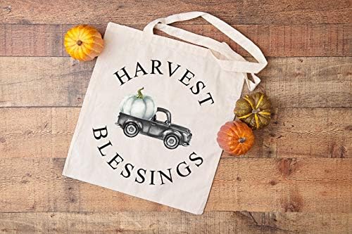 Harvest Blessings Green Pumpkin Farmhouse Truck Tote Bag Harvest Blessings Tote Bag Farmhouse Truck Tote Pumpkin Tote Bag