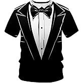 WHNBCW Funny Men's Tuxedo T Shirt Tie Tux Graphic Tee Shirt