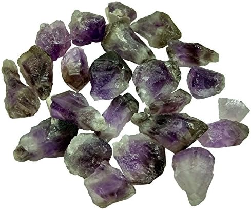 MOSOAO 4.5oz Natural Rough Purple Amethyst Quartz Crystals - Each Size 0.5 to 2.5 Inch Raw Natural Stones for Cabbing, Cutting, Lapidary, Tumbling, and Polishing &amp; Reiki Crystal Healing