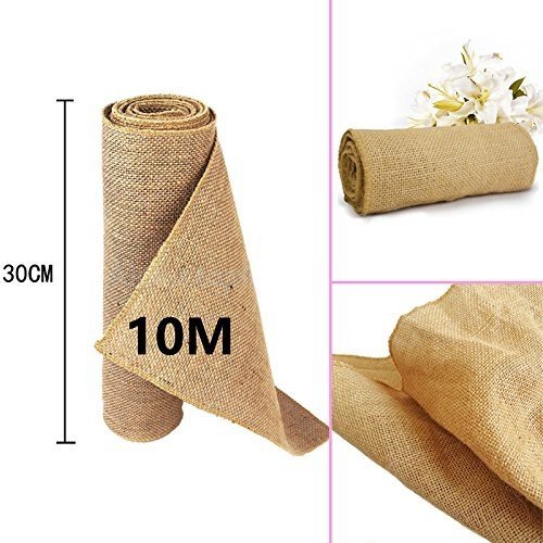 Vintage Burlap Table Runners 30x275cm Rustic Jute Shabby Lace Hessian