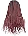 BLUPLE Ombre Micro Braided 1b Wine Red Synthetic Lace Front Wigs Fully Hand Tied Heat Resistant Hair Braiding Styles Fiber Hand Braided Wig for Black Women (18 inches, Micro Braided,T1B/Wine Red)