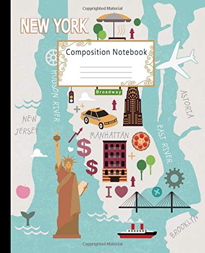 Composition Notebook: Wide Ruled Lined Paper Notebook Journal: Funny New York City Workbook for Boys Girls Kids Teens Students for Back to School and Home College Writing Notes Paperback – August 2, 2019