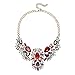 Holylove Fashinon Bib Necklace Chain in Red Glass Beads & Crystal with Gift Box- HLN00021 Red