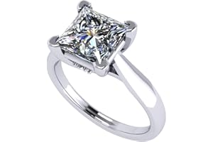 NANA Jewels 1to4ct Simulated Diamond Engagement ring Round-Princess-Cushion-Asscher Solitaire Lucita Cz & Silver