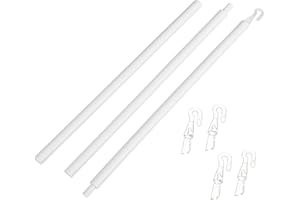 FYHJTRT 3 Pack White 35" Blinds Wand Replacement，Tilt Rod Stick with 5 Hooks and Non-Slip Grip, Window Blind Opener