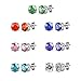 7 Pairs Swarovski Elements 18k White Gold Plated Crystal Stud Round Sparkling Earrings Set