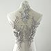 Beaded Flower Sequence lace Applique Motif Sewing Bridal Wedding 3in1 A5 3D (Silver)