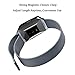 Maledan Metal Bands Compatible with Fitbit Ionic, Stainless Steel Milanese Loop Replacement Accessories Bracelet Strap with Magnet Closure for Fitbit Ionic Smart Watch, Charcoal, Large