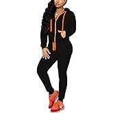 Nimsruc Two Piece Outfits For Women Jogging Suits Casual Jogger Tracksuit Long Sleeve Hoodie Sweatsuit Pants Sets