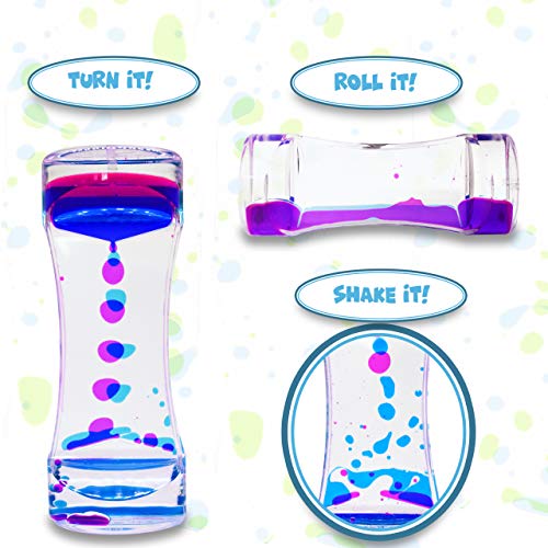 HeyWhey- Liquid Motion Bubbler Timer, 3-Pack Bundle Great for Gifts Parties Holidays, Calm and Relaxing Novelty Desk Toy, Sensory and Fidget Toys for Anxiety Autism ADHD Stress Relief Kids and Adults, - Thumbnail 6