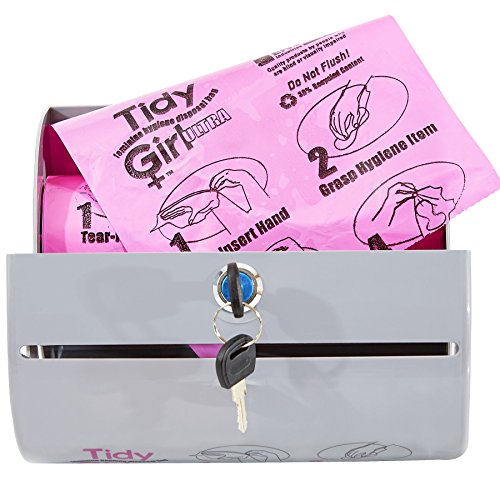 STOUT by Envision STO-TGUD-P TidyGirl Feminine Hygiene Disposal Bag Dispenser, Durable, Easy to Fill, Install, and Clean, Plastic, Gray