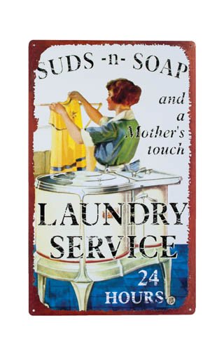 SUDS AND SOAP LAUNDRY SIGN, Vintage Metal LAUNDRY SERVICE Ad Sign, Vintage Retro Metal Tin Sign, Laundry Room Wall Plaque, Laundry Room, Sewing Room, Dry Cleaners or Laundromat Decor