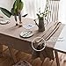 ColorBird Solid Embroidery Lattice Tablecloth Cotton Linen Dust-Proof Checkered Table Cover for Kitchen Dinning Tabletop Decoration (Rectangle/Oblong, 52 x 86 Inch, Linen)
