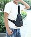 Canvas Chest Pack Crossbody Casual Sling Shoulder Bag(502) (black)