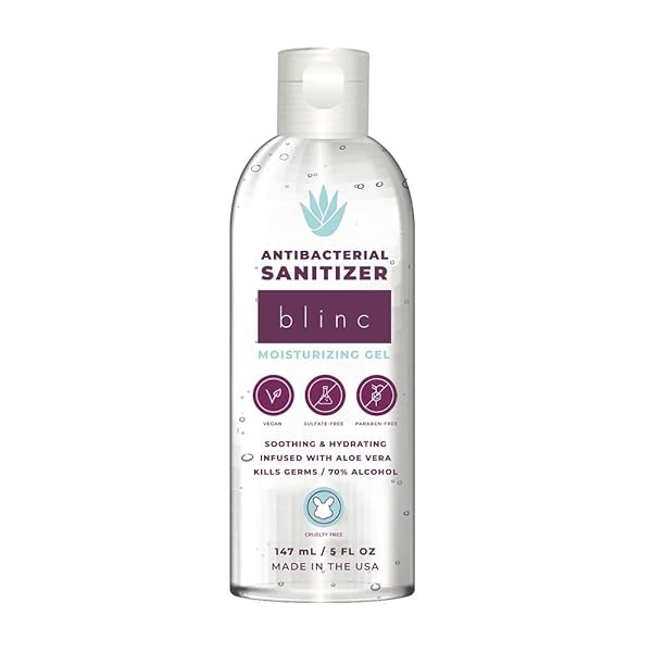 BLINC – ANTIBACTERIAL HAND SANITIZER WITH MOISTURIZING GEL, INFUSED WITH ALOE VERA, 5FL OUNCES, 8 BOTTLES