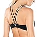 CRZ YOGA Women's Light Support Strappy Sports Bra - Low Cut Wirefree Padded Yoga Cami Criss Cross Back Black Medium