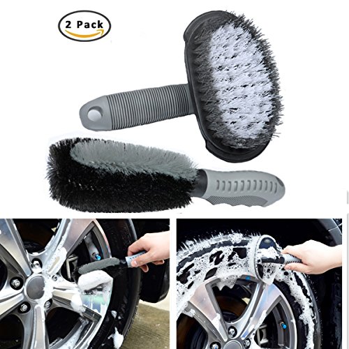 Matcc 2pack car wheel cleaning brush tire rim scrub brush soft al…