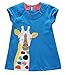 Fiream Girls Cotton Cartoon Patch Shortsleeve Dress(6684TZ,3T)
