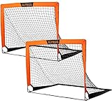 EliteGo Portable Soccer Goal | Instant Pop Up Net | Fiberglass Poles, Sets of 2