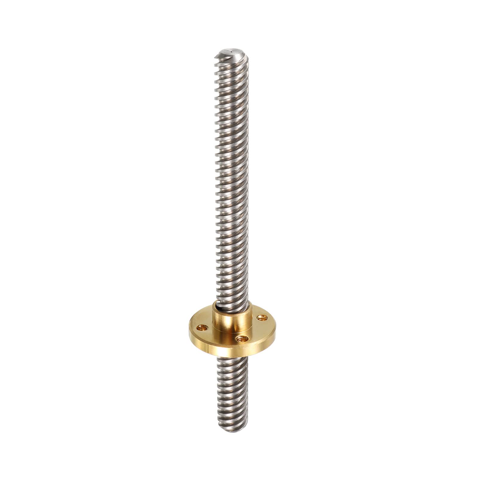 Rebower Fully Threaded Rod 304 Stainless Steel Rod Bar Studs(with Copper Nut), [for Hangers and Clamps and U-Bolts] - 100mm T8 Pitch 8mm Lead/Silver