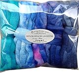 SPINNING FIBER Super soft BFL Wool Top Roving drafted for hand spinning with drop spindle or wheel, felting, blending and weaving. Variegated hand dyed mini skeins. 5 Ounce DISCOUNT PACK, Blues