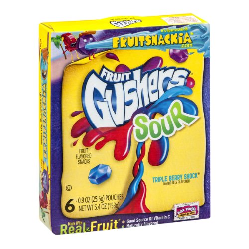 Buy Fruit Gushers Sour Triple Berry Shock Fruit Snacks 1 box 6 CT