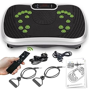 Vibration-Exercise-Machine-Home-Gym-Fitness-Vibration-Plate-6-Modes-99-Intensity-Levels-Home-Workout-Resistance-Bands-With-Handle-Added-Built-In-Bluetooth-Speaker-Full-Body-Workout-Trainer Vibration Plate Exercise Machine - 99 Intensity Levels + 5 Programs - Home Vibration Fitness Trainers - Bluetooth…