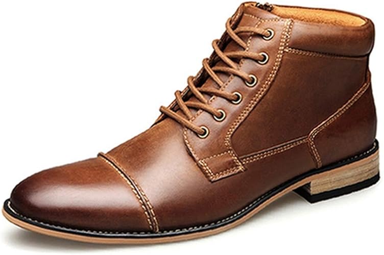 Amazon Awor 大きいサイズ ブーツ メンズ レースアップブーツ ショートブーツ ハイカット メンズシューズ おしゃれ 保温 通気 通年用 ミリタリーブーツ カジュアルブーツ ビジネスブーツ ワークブーツ エンジニアブーツ モテ靴 Awor ビジネスシューズ