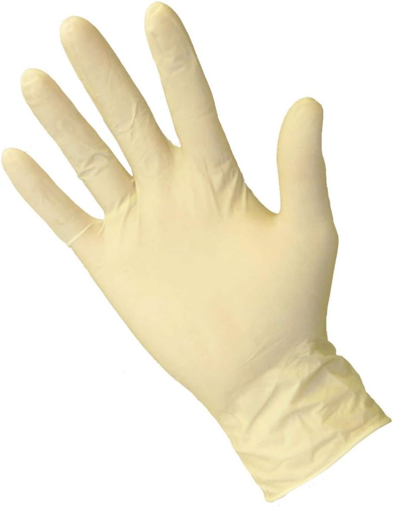 100 x Clear Powder Free Disposable Latex Gloves - Medium / Large / X-Large (LARGE)