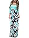 DUNEA Women's Maxi Dress Floral Printed Autumn 3/4 Sleeve, Green, Size Large