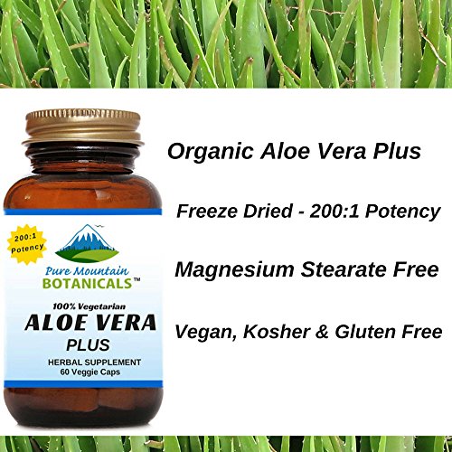 Aloe Vera Plus Capsules. 2001 Extract. Kosher Organic Dried Aloe Vera Gel, Marshmallow Root