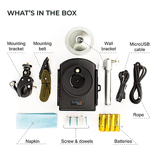 Full HD Time Lapse Camera TX-164 - Ideal for Time Lapse Recordings of constructions Sites, House Building, Plant Growth (Garden, Orchard), Outdoor Shots, Security Monitoring, etc., Black