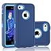 FOGEEK iPhone 5C Case, Dual Layer Anti Slip 360 Full Body Cover Case PC and TPU Shockproof Protective Compatible for Apple iPhone 5C ONLY (Dark Blue)
