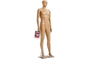 Topmaster Skin Male Mannequin - Premium Quality Construction, Detailed Dimensions for Realistic Proportions, Durable and Stable Design, Versatile Clothing Display, Sleek and Sophisticated Appearance