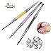 3PCS 2 in 1 Acrylic Nail Brush for 3D Nail Art Design DIY Manicure Pedicure Tips Dual Head Brush Rhinestone Handle Professional Nail Art Tools
