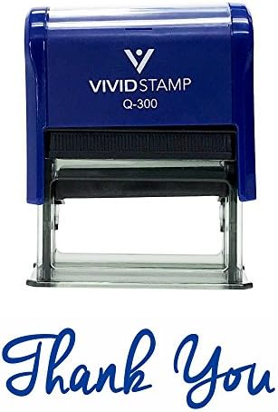 THANK YOU Self-Inking Rubber Stamp (Blue) - Large